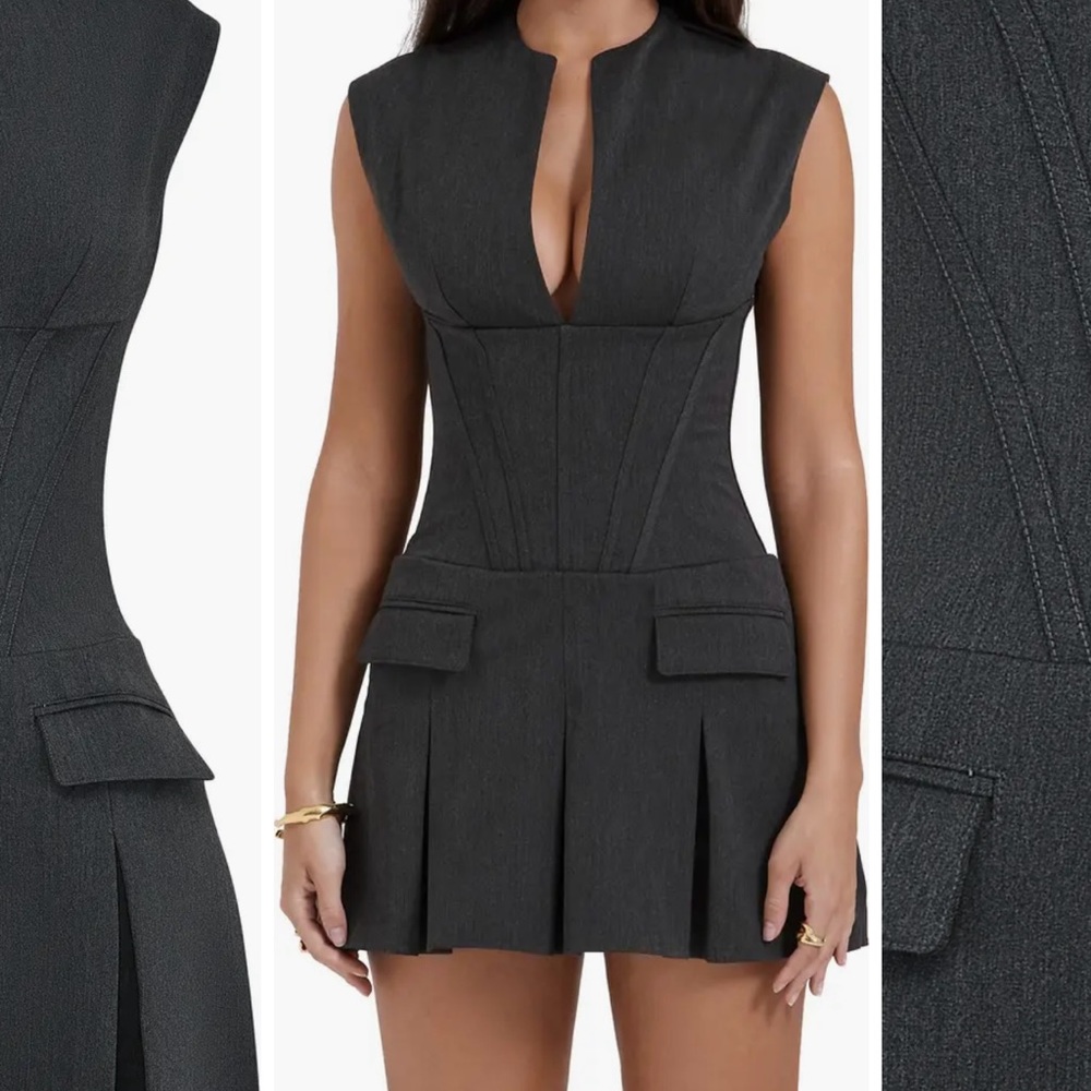 HOUSEOFCB Eleanor Charcoal Dress